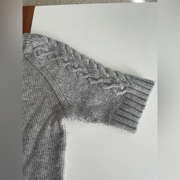 Banana Republic Cashmere Wool Blend Sweater Dress Cable Knit Sleeves Size Small - Picture 3 of 4